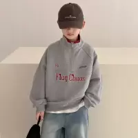 男童春装卫衣2026新款儿童立领上衣中大童春季男孩春秋款运动宽松