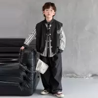 男童春装套装2026新款儿童牛仔马甲穿搭三件套大童春季男孩春秋款