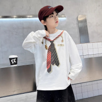 男童春装长袖T恤2026新款春季薄款白色上衣潮T大儿童春秋款打底衫