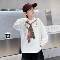 男童春装长袖T恤2026新款春季薄款白色上衣潮T大儿童春秋款打底衫