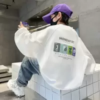 男童白色卫衣春秋款2026新款儿童春装上衣中大童春季内搭打底衫潮