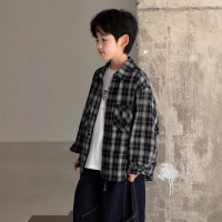 男童衬衫外套春秋款2026新款衬衣男孩春装儿童装春季休闲格子长袖