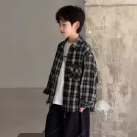 男童衬衫外套春秋款2026新款衬衣男孩春装儿童装春季休闲格子长袖