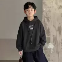 男童连帽春季卫衣2026新款酷帅中大童春装上衣儿童春秋款宽松衣服