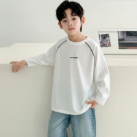 童装男童长袖T恤春装2026新款中大童上衣帅气内搭儿童白色打底衫