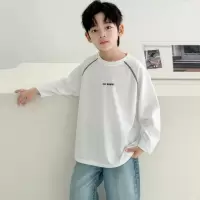 童装男童长袖T恤春装2026新款中大童上衣帅气内搭儿童白色打底衫