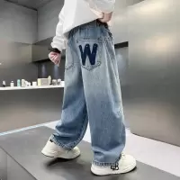 儿童装男童春装裤子2026新款中大童春秋款长裤春季男孩直筒牛仔裤