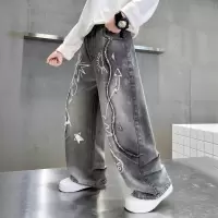 男童春季裤子2026新款男孩春装儿童春秋款牛仔裤中大童直筒休闲裤