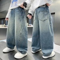 男童春装裤子2026新款中大童春秋款男孩时尚春季儿童直筒牛仔裤潮