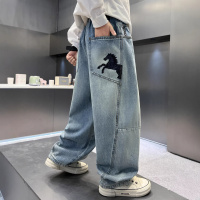 痞帅男童裤子春秋款2026新款儿童春装牛仔裤大童春季长裤潮酷