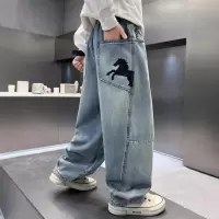 痞帅男童裤子春秋款2026新款儿童春装牛仔裤大童春季长裤潮酷