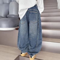 儿童装春季裤子2026新款中大童春秋款痞帅长裤男童春装牛仔裤炸街