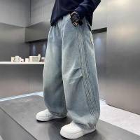儿童装男童春装裤子2026新款中大童春秋款长裤春季男孩直筒牛仔裤