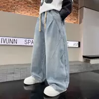 儿童装男童春装裤子2026新款春季长裤中大童春秋款男孩直筒牛仔裤