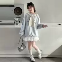 女童卫衣春秋款2026新款女大童披肩上衣初中生儿童春装洋气衣服潮