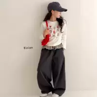 女童打底衫春秋款2026新款女大童韩系穿搭t潮儿童洋气长袖T恤