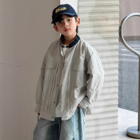 男童外套春秋款2026新款大童春装男孩潮酷儿童装痞帅工装夹克上衣