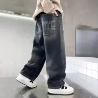 男童春季裤子2026新款儿童春秋款牛仔裤中大童酷帅男孩春季阔腿裤