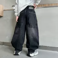 男童春秋款裤子男孩帅气大儿童休闲直筒阔腿牛仔春季潮