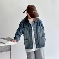 男童春装牛仔外套2026新款潮春秋大男孩上衣春季痞帅儿童夹克