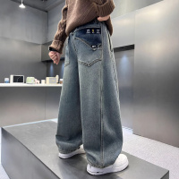 男童春装牛仔裤2026新款春秋款裤子大儿童春季阔腿长裤潮时髦