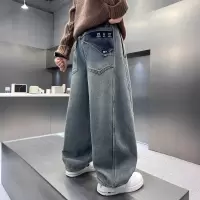 男童春装牛仔裤2026新款春秋款裤子大儿童春季阔腿长裤潮时髦