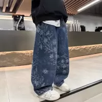 男童春装牛仔裤春秋款2026新款大儿童装痞帅宽松休闲直筒阔腿裤子