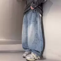 男童春装牛仔裤春秋款2026新款男孩大童帅气裤儿童直筒裤子潮