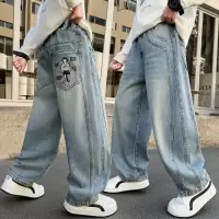 男童春装裤子2026新款中大童春秋款男孩春季儿童运动牛仔长裤