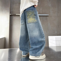 男童春装裤子2026新款大童春秋款男孩春季儿童牛仔裤帅气时髦