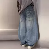 男童牛仔裤春秋款2026新款大儿童装春季痞帅宽松直筒裤子休闲春装