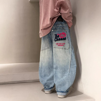 男童牛仔裤春秋款2026新款男孩春装大儿童装痞帅宽松休闲直筒裤子