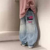 男童牛仔裤春秋款2026新款男孩春装大儿童装痞帅宽松休闲直筒裤子