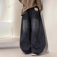 男童牛仔裤春秋款2026新款男孩春装大儿童装痞帅宽松休闲直筒裤子