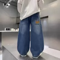 男童牛仔裤春秋款2026新款痞帅男孩春装大儿童装宽松直筒阔腿裤子