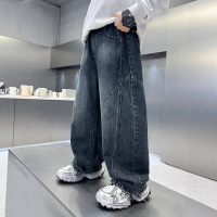 男童直筒牛仔裤春秋2026新款中大童春季长裤洋气儿童春装裤子潮酷