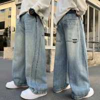 男童裤子春秋新款直筒牛仔裤儿童软童装中大童长裤休闲宽松春季潮