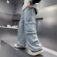 男童裤子春秋款2026新款儿童工装裤春季阔腿大童牛仔裤长裤痞帅潮