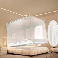 源头工厂可定制A类母婴级帐纱三开婴儿童防摔防蚊蚊帐