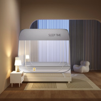 源头工厂可定制防摔防蚊加密帐纱三开免安装蒙古包蚊帐