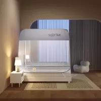 源头工厂可定制防摔防蚊加密帐纱三开免安装蒙古包蚊帐