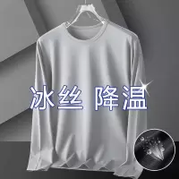 男士长袖男装宽松秋衣纯色大码圆领上衣打底T恤