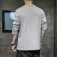 长袖T恤男士秋季新款韩版修身青少年初高中学生时尚印花秋装上衣