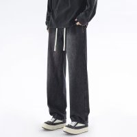 夏季薄款牛仔裤男士宽松直筒阔腿裤2026新款潮牌休闲长裤