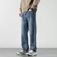 直筒牛仔裤男款蓝色宽松阔腿休闲裤子2026春秋款流行百搭