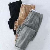 秋季厚款男士双褶条西裤大码韩版修身型灯芯绒商务休闲裤