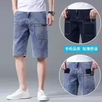 薄款六兜牛仔裤男弹力宽松新款短裤男夏直筒五分中裤