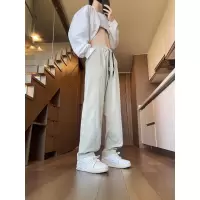 运动裤子男款夏季薄款宽松微喇男裤透气休闲长裤