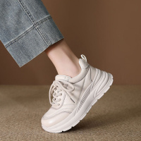 头层牛皮老爹鞋女2026春季新款时尚精品厚底百搭舒适运动休闲鞋