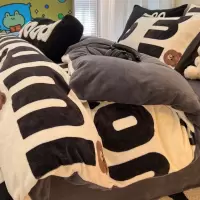 冬季加厚牛奶绒四件套2026新款双面加绒珊瑚绒被套床单三件套